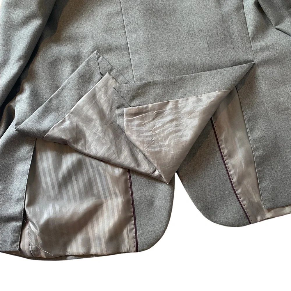 DEMANTIE Italy Men's size 46 long Gray Blazer Jacket Sport coat hand tailored